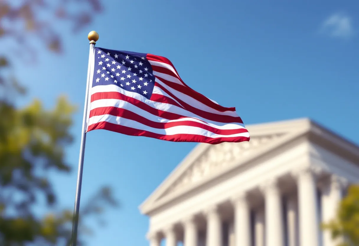 Granite columns of a federal building — the Treasury maintains the T-Listed register of approved sureties