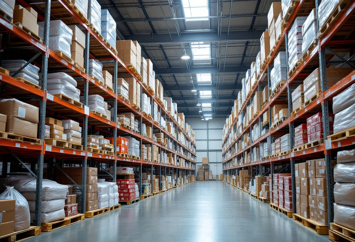 Specialty warehouse holding a mix of imported goods